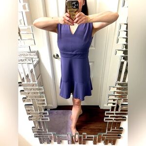 Ann Taylor, Purple Fit & Flare Mini Dress. Size 8. Zippered in back. Sleeveless